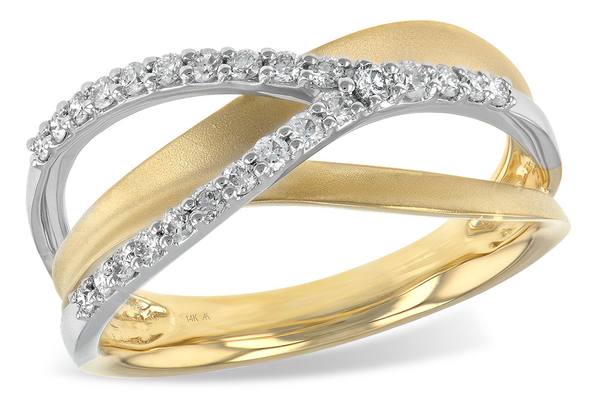 Allison Kaufman Diamond Wedding Band in 14K Yellow & White Gold, 0.25 ctw (X16345)