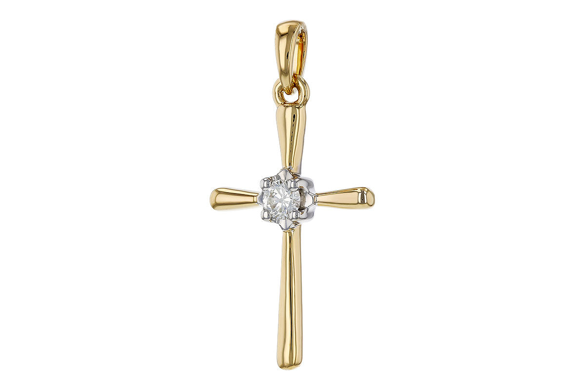 Allison Kaufman Diamond Pendant in 14K Yellow Gold, 0.10 ctw (P6546), alternate view