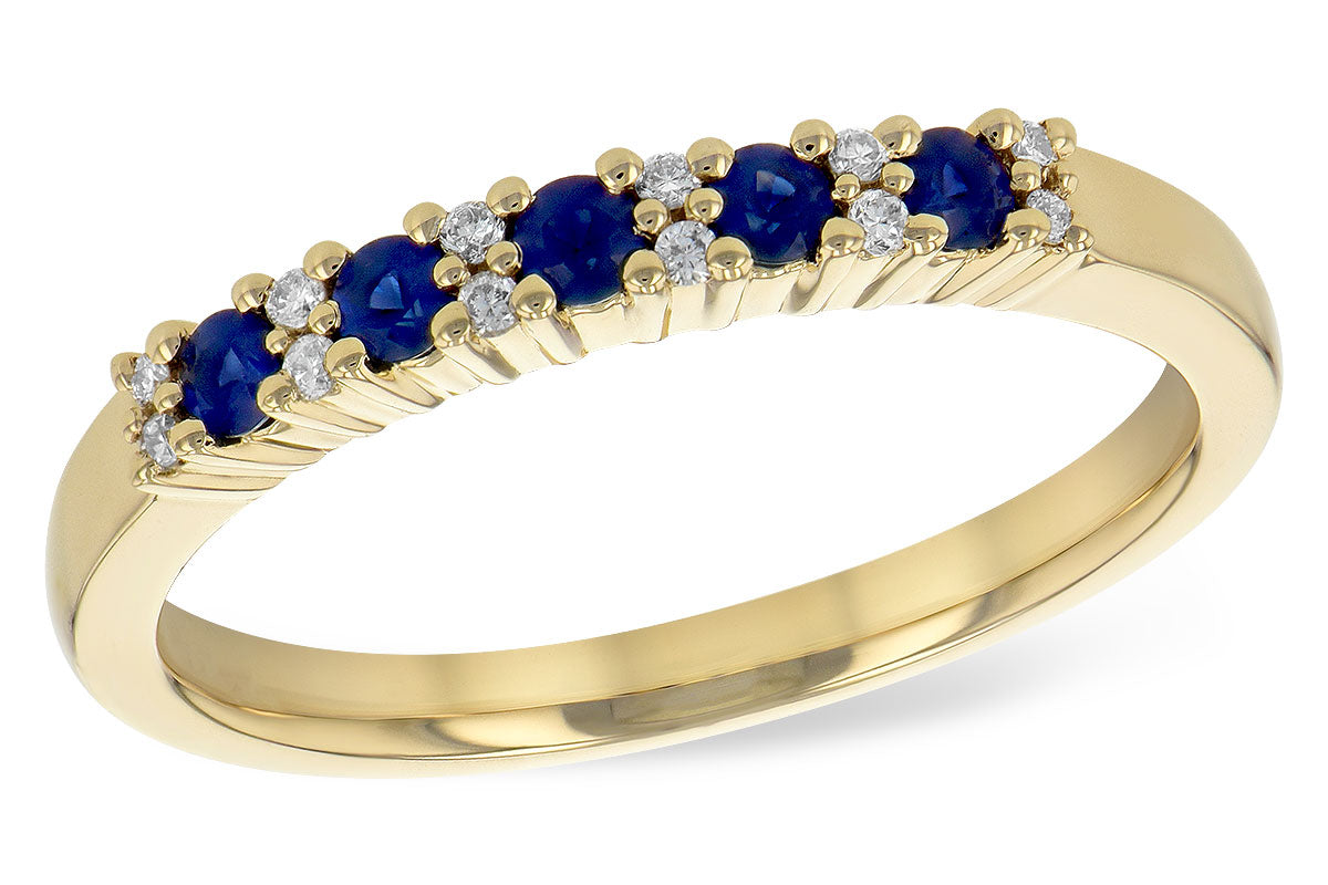 Allison Kaufman Sapphire & Diamond Wedding Band in 14K Yellow Gold, 0.29 ctw (WR833-25)