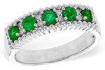 Allison Kaufman Emerald & Diamond Wedding Band in 14K White Gold, 0.60 ctw