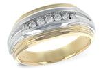 Allison Kaufman Diamond Men's Wedding Band in 14K Yellow & White Gold, 0.23 ctw