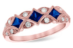 Allison Kaufman Sapphire & Diamond Wedding Band in 14K Rose Gold, 0.70 ctw