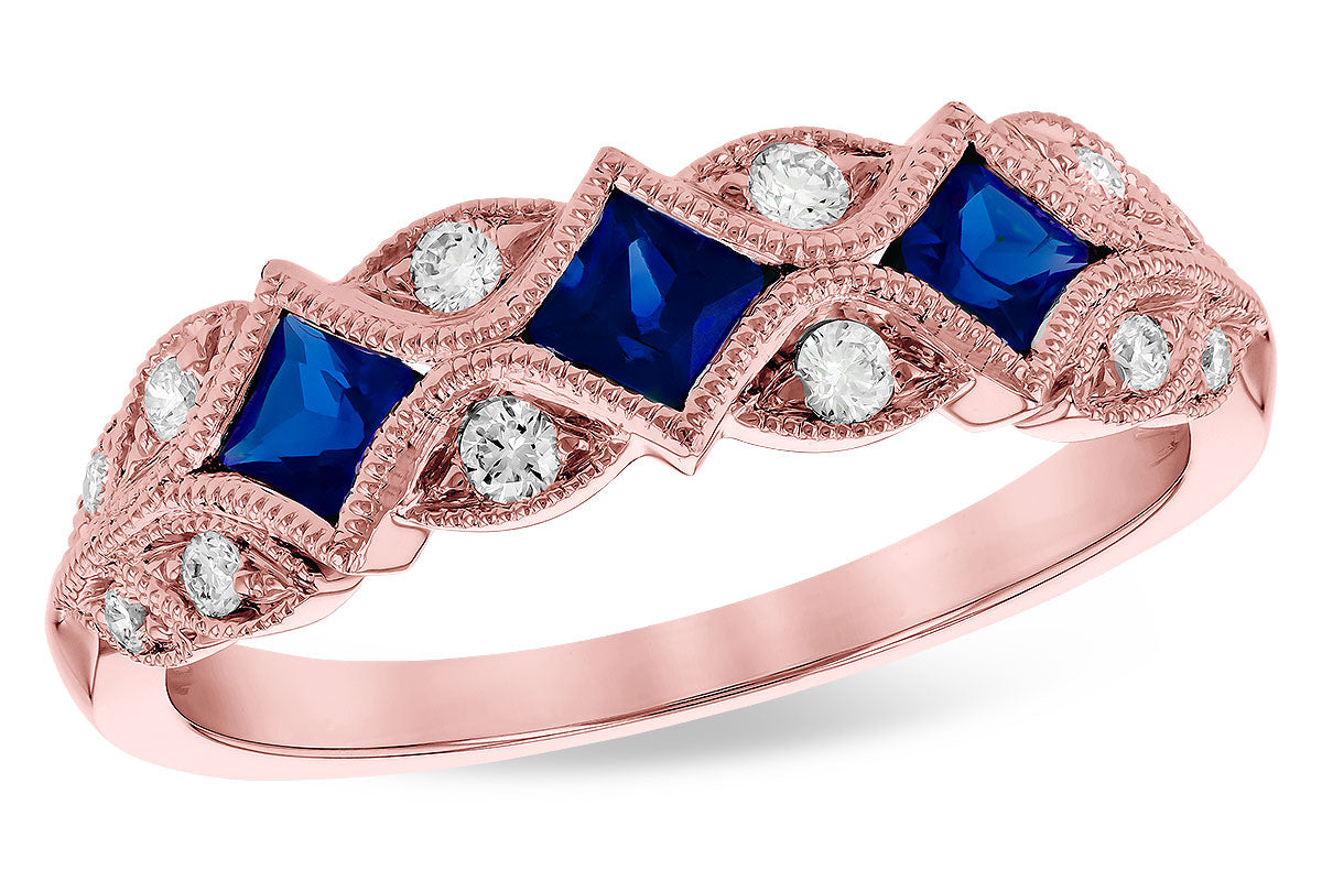 Allison Kaufman Sapphire & Diamond Wedding Band in 14K Rose Gold, 0.70 ctw