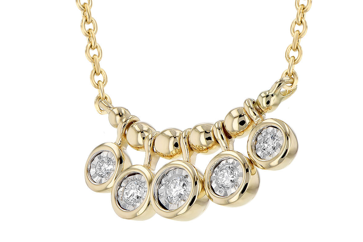 Allison Kaufman Diamond Necklace in 14K Yellow Gold, 0.09 ctw, alternate view