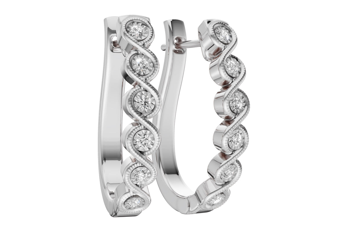 Allison Kaufman Diamond Earrings in 14K White Gold, 0.25 ctw (E2094)