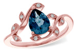 Allison Kaufman London Blue Topaz & Diamond Ring in 14K Rose Gold, 1.26 ctw