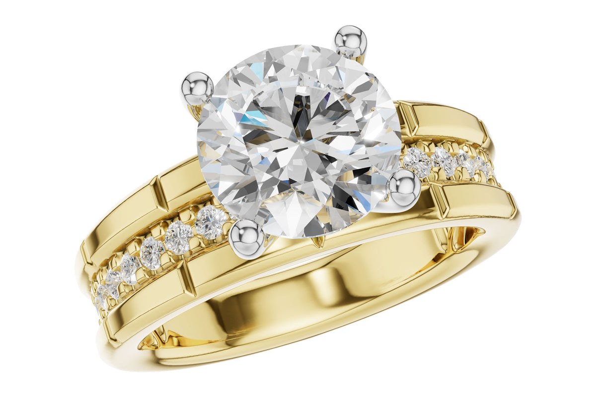 Allison Kaufman Diamond Engagement Ring Semi-Mount in 14K Yellow Gold, 0.27 ctw