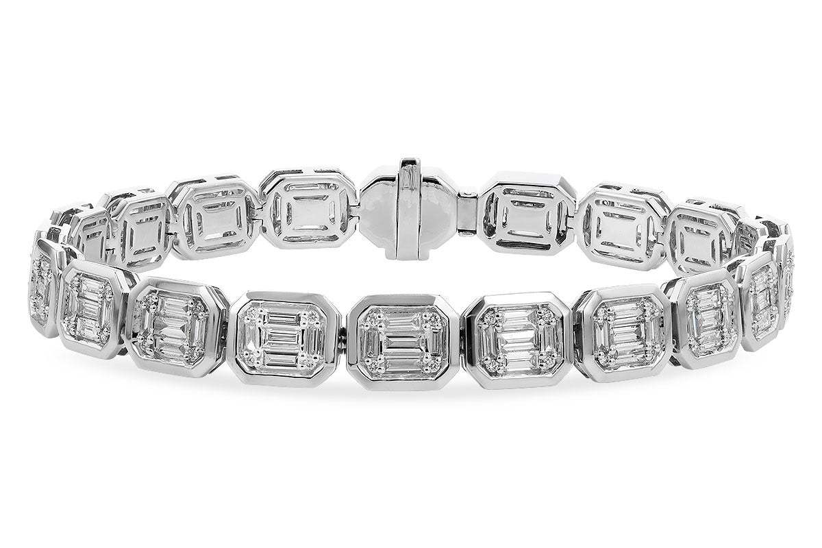 Allison Kaufman Baguette Diamond Bracelet in 14K White Gold, 2.80 ctw