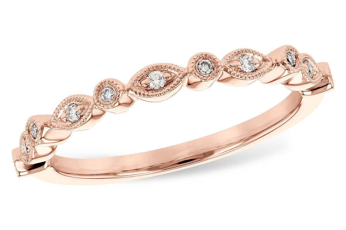 Allison Kaufman Diamond Wedding Band in 14K Rose Gold, 0.08 ctw (W2446)