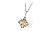 Allison Kaufman Yellow Diamond Necklace in 14K Two-Tone Gold, 0.78 ctw