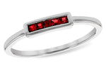 Allison Kaufman Ruby Ring in 14K White Gold, 0.15 ctw