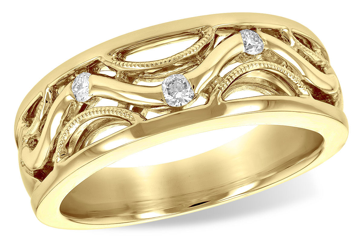 Allison Kaufman Diamond Wedding Band in 14K Yellow Gold, 0.10 ctw (W1783)