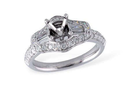 Allison Kaufman Diamond Engagement Ring Semi-Mount in 14K White Gold, 0.72 ctw (L7230)