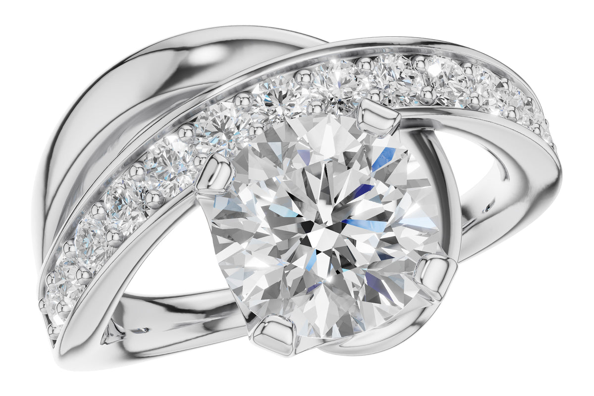 Allison Kaufman Diamond Engagement Ring Semi-Mount in 14K White Gold, 0.50 ctw (L7925)