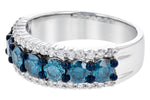 Allison Kaufman Blue Diamond Wedding Band in 14K White Gold, 1.70 ctw, alternate view