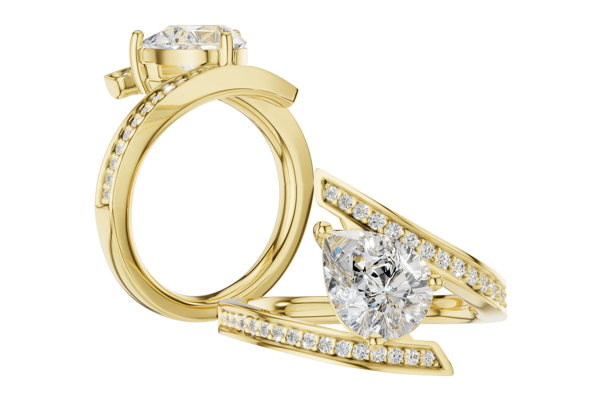 Allison Kaufman Diamond Engagement Ring Semi-Mount in 14K Yellow Gold, 0.24 ctw, alternate view