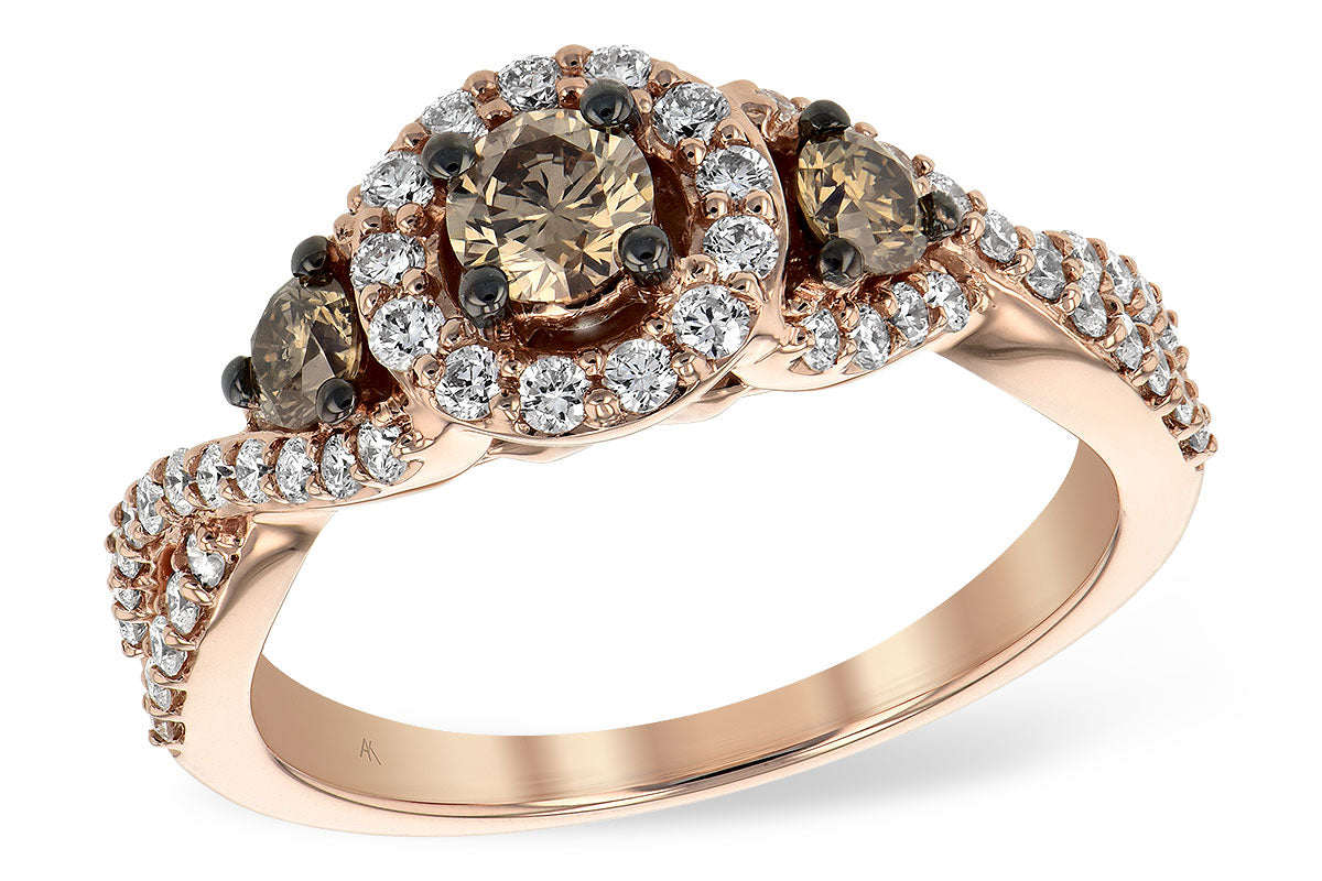 Allison Kaufman Brown Diamond Ring in 14K Rose Gold, 0.97 ctw