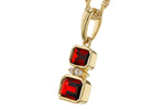 Allison Kaufman Garnet & Diamond Necklace in 14K Yellow Gold, 1.01 ctw, alternate view
