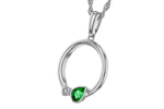 Allison Kaufman Emerald & Diamond Necklace in 14K White Gold, 0.22 ctw, alternate view