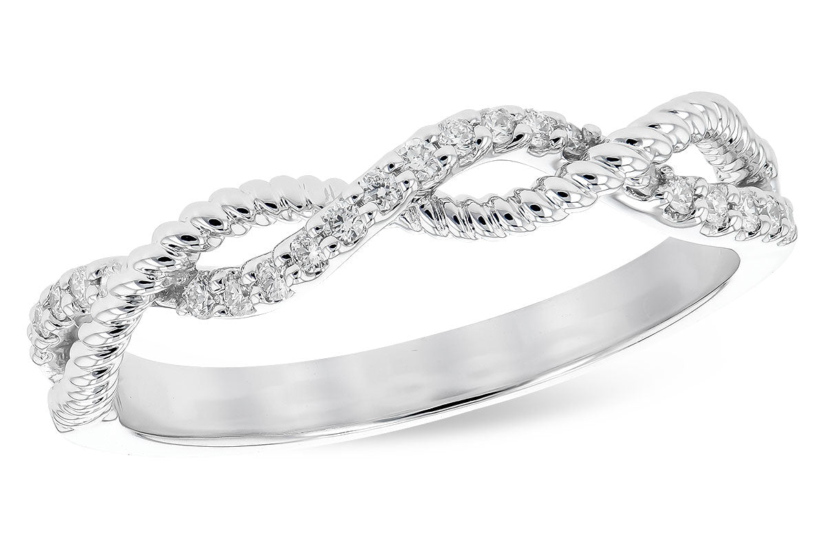 Allison Kaufman Diamond Wedding Band in 14K White Gold, 0.12 ctw (W2389)