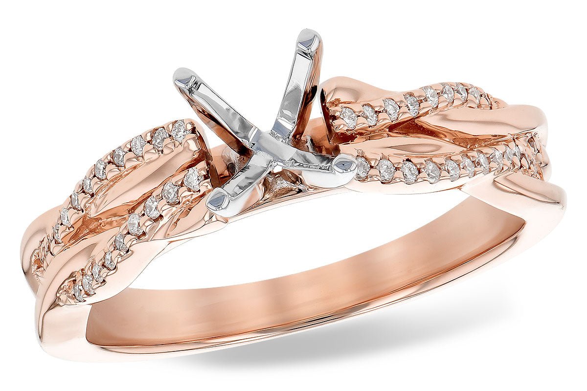 Allison Kaufman Diamond Engagement Ring Semi-Mount in 14K Rose Gold, 0.12 ctw (L7798)