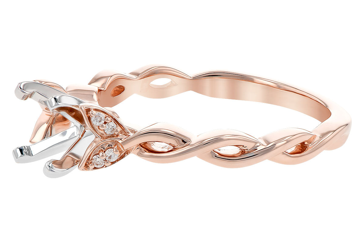 Allison Kaufman Diamond Engagement Ring Semi-Mount in 14K Rose Gold, 0.04 ctw (L7783), alternate view