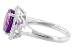 Allison Kaufman Amethyst & Diamond Ring in 14K White Gold, 3.77 ctw, alternate view