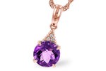 Allison Kaufman Amethyst & Diamond Necklace in 14K Rose Gold, 1.29 ctw
