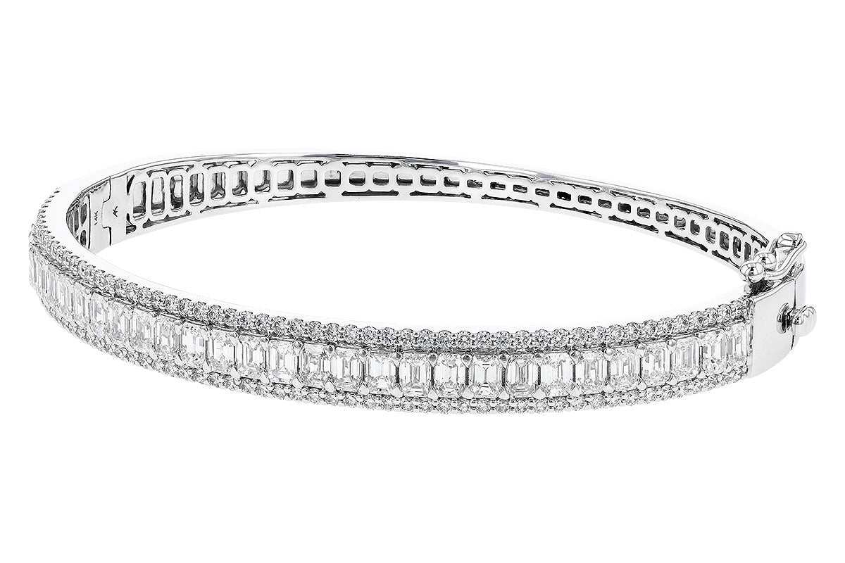 Allison Kaufman Diamond Bangle Bracelet in 14K White Gold, 5.30 ctw, alternate view