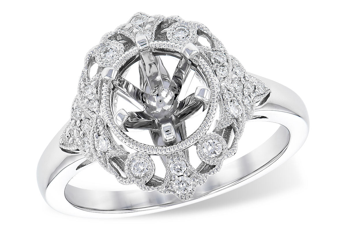 Allison Kaufman Diamond Engagement Ring Semi-Mount in 14K White Gold, 0.15 ctw (L7788)