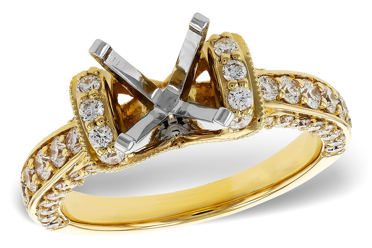 Allison Kaufman Diamond Engagement Ring Semi-Mount in 14K Yellow Gold, 1.00 ctw (L7910)