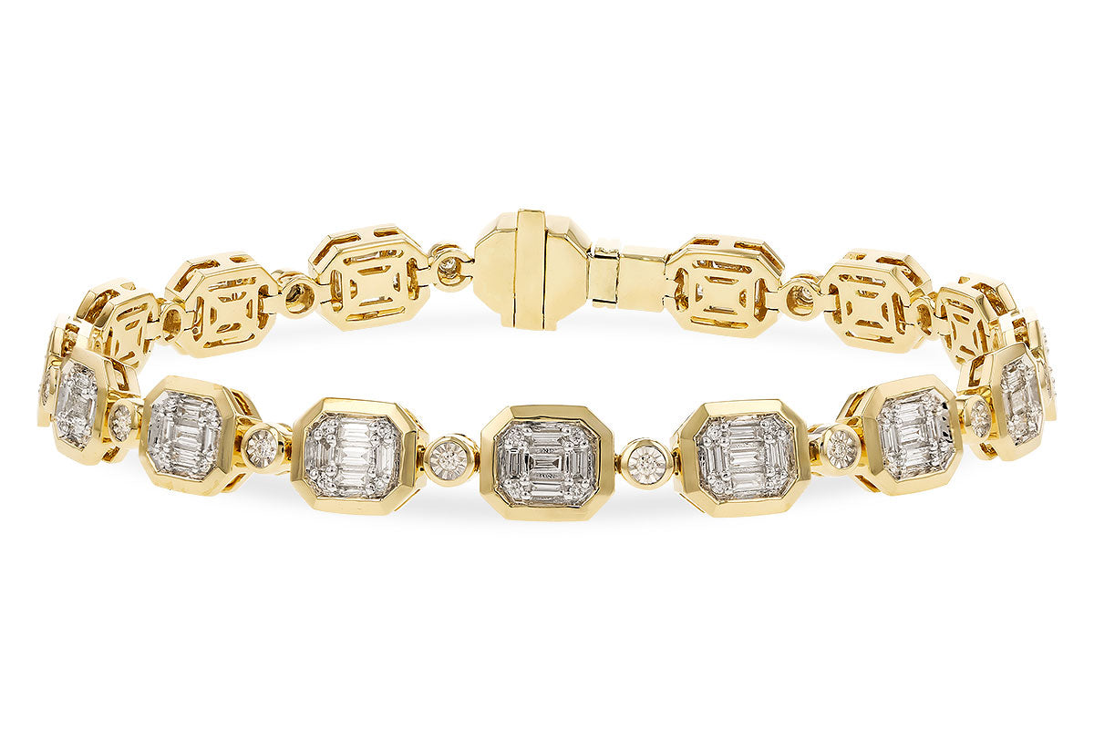 Allison Kaufman Baguette Diamond Bracelet in 14K Yellow Gold, 1.30 ctw