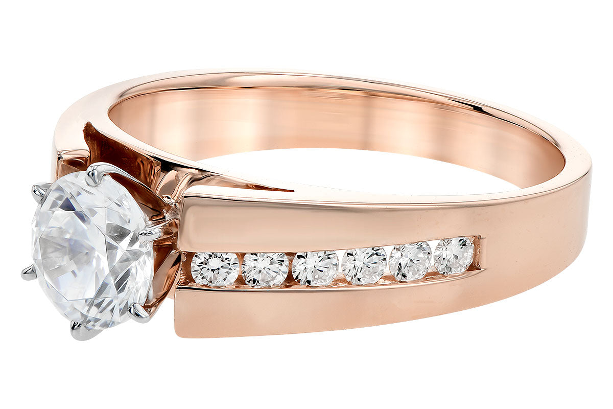 Allison Kaufman Diamond Engagement Ring Semi-Mount in 14K Rose Gold, 0.27 ctw (L7434), alternate view