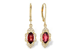 Allison Kaufman Garnet & Diamond Earrings in 14K Yellow Gold, 1.25 ctw