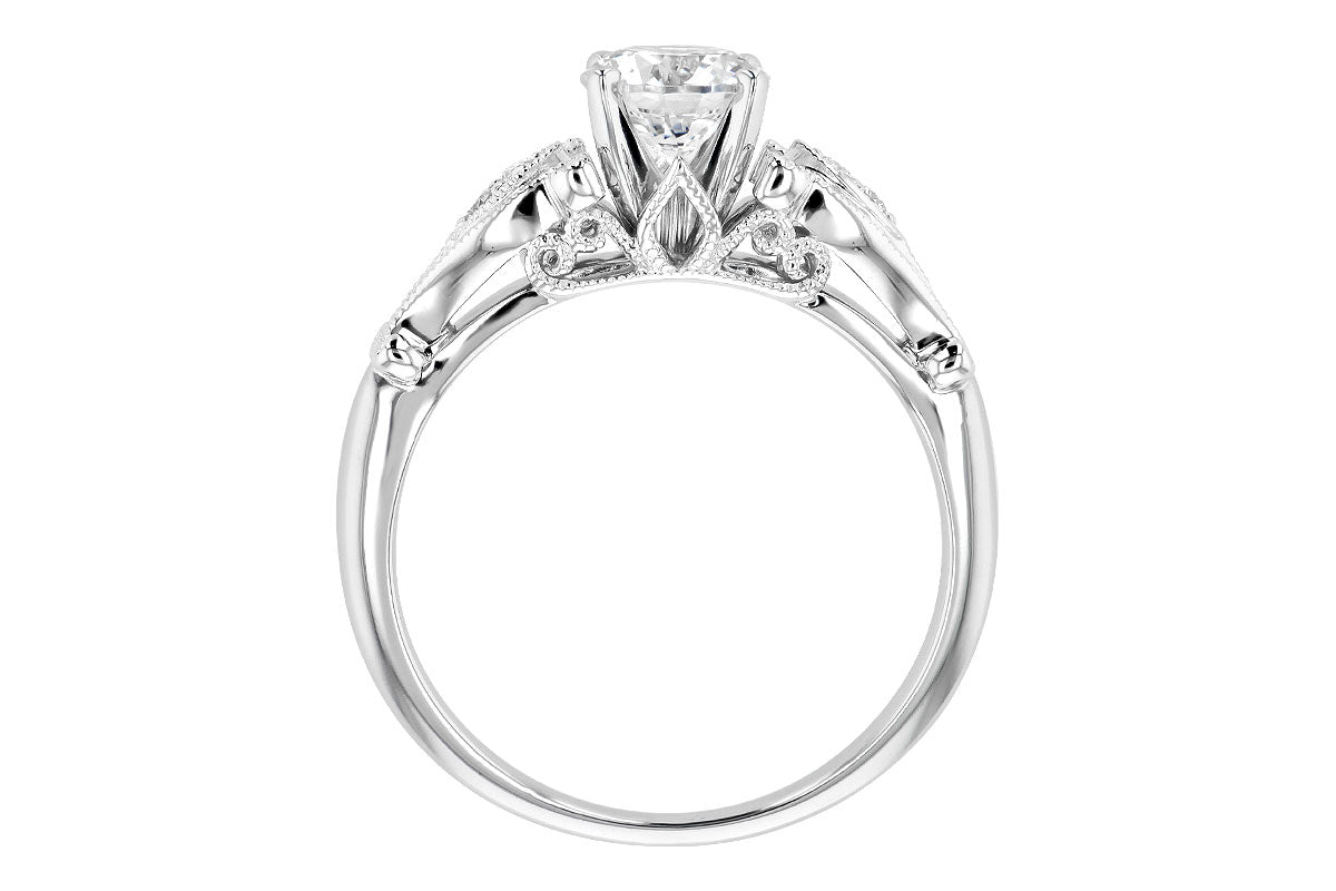 Allison Kaufman Diamond Engagement Ring Semi-Mount in 14K White Gold, 0.05 ctw, alternate view