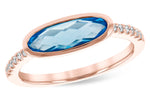 Allison Kaufman Blue Topaz & Diamond Ring in 14K Rose Gold, 1.40 ctw