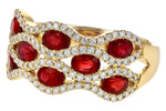 Allison Kaufman Ruby & Diamond Wedding Band in 14K Yellow Gold, 2.18 ctw, alternate view
