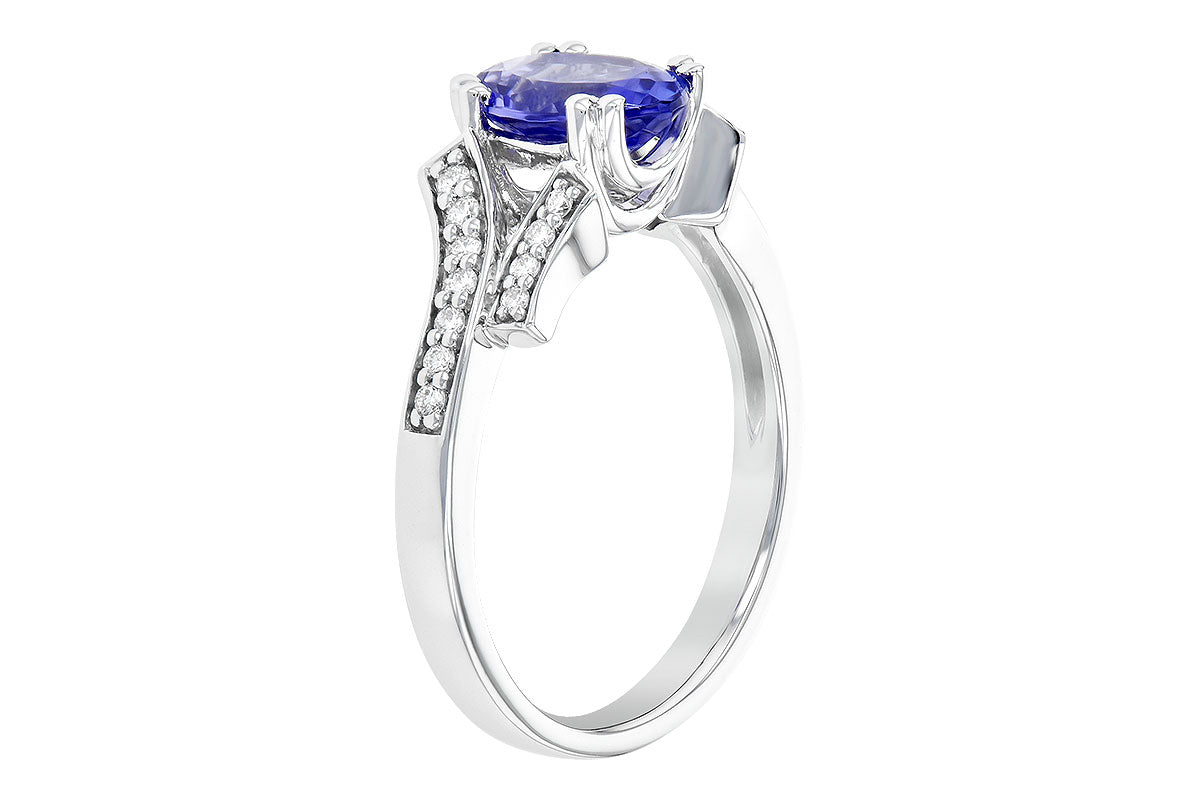 Allison Kaufman Tanzanite & Diamond Ring in 14K White Gold, 1.30 ctw, alternate view