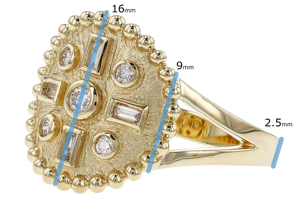 Allison Kaufman Baguette Diamond Ring in 14K Yellow Gold, 0.19 ctw, alternate view