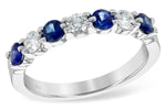 Allison Kaufman Sapphire & Diamond Wedding Band in 14K White Gold, 0.78 ctw (WR123-75)