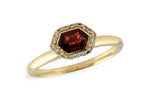 Allison Kaufman Garnet & Diamond Ring in 14K Yellow Gold, 0.57 ctw