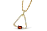 Allison Kaufman Garnet & Diamond Necklace in 14K Yellow Gold, 0.34 ctw