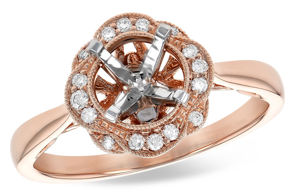 Allison Kaufman Diamond Engagement Ring Semi-Mount in 14K Rose Gold, 0.12 ctw (L7793)