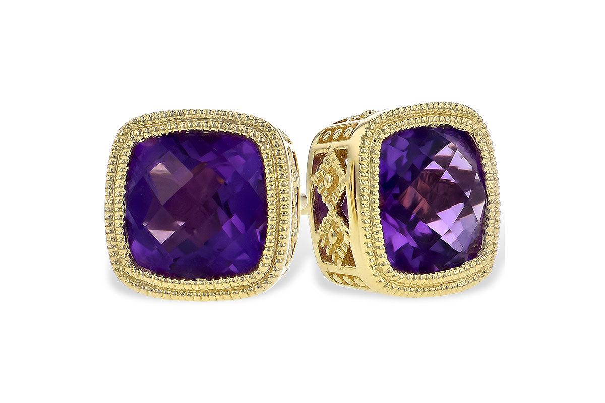 Allison Kaufman Amethyst Earrings in 14K Yellow Gold, 1.70 ctw