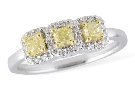 Allison Kaufman Yellow Diamond Ring in 14K Two-Tone Gold, 0.66 ctw