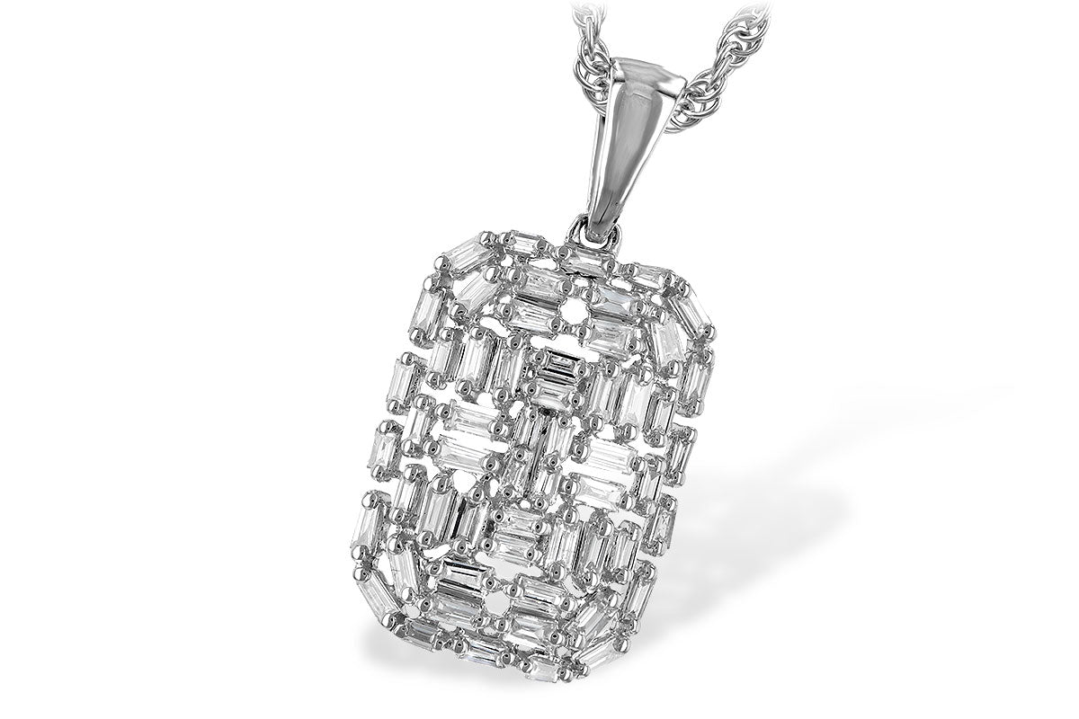 Allison Kaufman Baguette Diamond Necklace in 14K White Gold, 0.60 ctw
