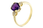 Allison Kaufman Amethyst & Diamond Ring in 14K Yellow Gold, 1.15 ctw, alternate view