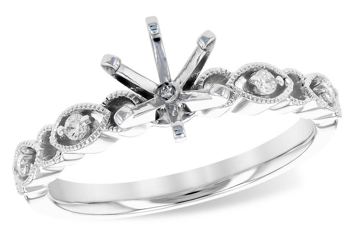 Allison Kaufman Diamond Engagement Ring Semi-Mount in 14K White Gold, 0.07 ctw (L7787)