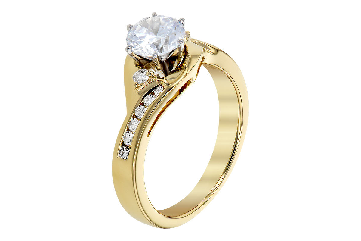 Allison Kaufman Diamond Engagement Ring Semi-Mount in 14K Yellow Gold, 0.24 ctw (L7577), alternate view