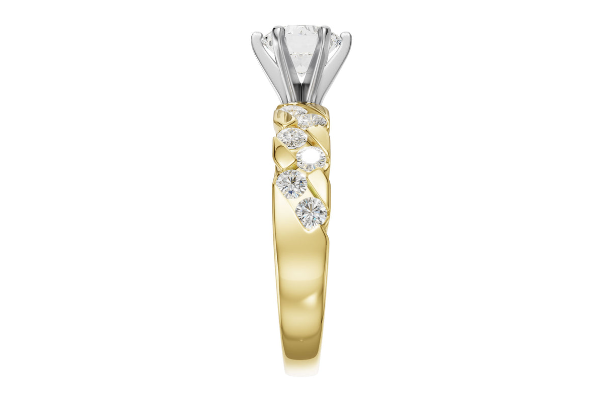 Allison Kaufman Diamond Engagement Ring Semi-Mount in 14K Yellow Gold, 0.56 ctw, alternate view